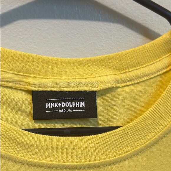 Pink Dolphin Medium Yellow Embroidered Graphic T-Shirt - Picture 4 of 6